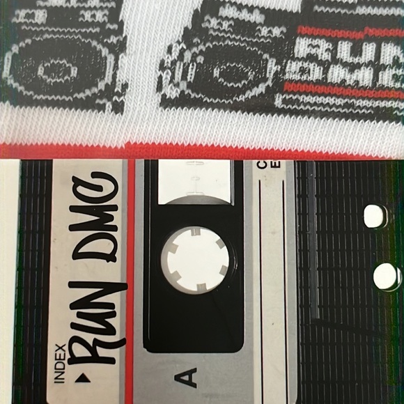 Men’s Christmas Socks Gift Holiday Party Stocking Stuffer Retro Music RUN DMC - Picture 1 of 6